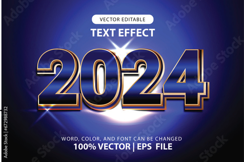 vector editable text 3d effect happy new year 2024 design template for celebration of the new year 2023 to 2024