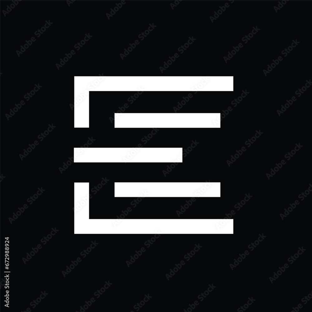 Initial Letter E, with monogram style, simple abstract flat logo vector. Initial Letter E, with monogram style, simple abstract flat logo vector.