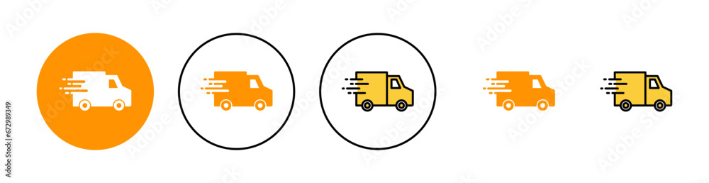 Delivery truck icon set for web and mobile app. Delivery truck sign and symbol. Shipping fast delivery icon Delivery truck icon set for web and mobile app. Delivery truck sign and symbol. Shipping fast delivery icon