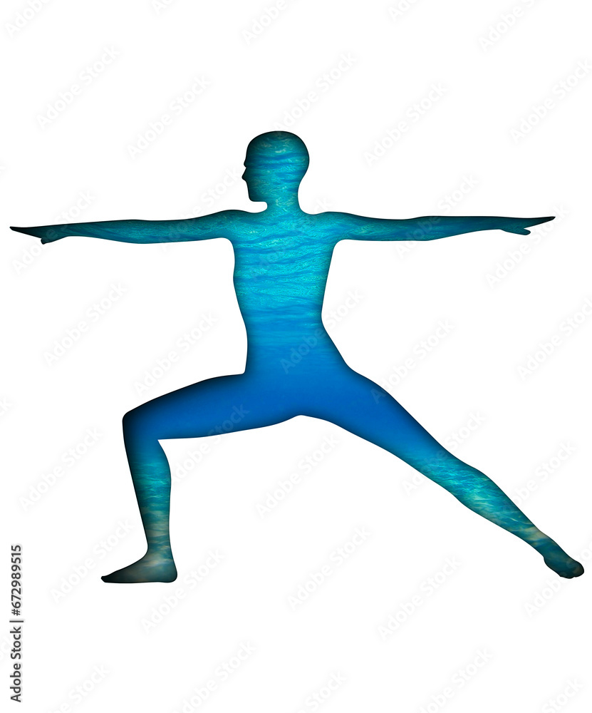 Yoga postures with blue water print, nature effect. This image is part of a set of 50 yoga poses perfect for creating beautiful designs, for your website, social networks, products, etc. Yoga postures with blue water print, nature effect. This image is part of a set of 50 yoga poses perfect for creating beautiful designs, for your website, social networks, products, etc.