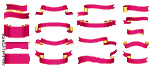 pink ribbon banner design material 