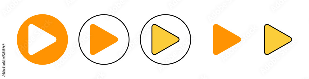 Play Icon set for web and mobile app. Play button sign and symbol Play Icon set for web and mobile app. Play button sign and symbol