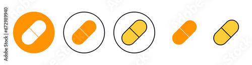 Pills icon set for web and mobile app. capsule icon. Drug sign and symbol