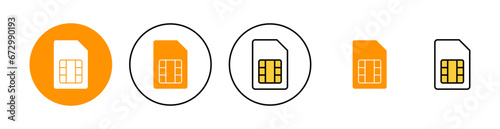 Sim card icon set for web and mobile app. dual sim card sign and symbol