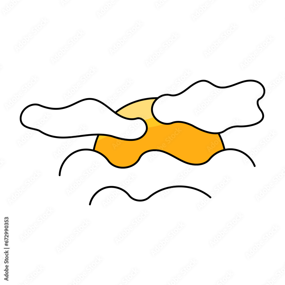 sun warm shine summer clouds icon element sun warm shine summer clouds icon element