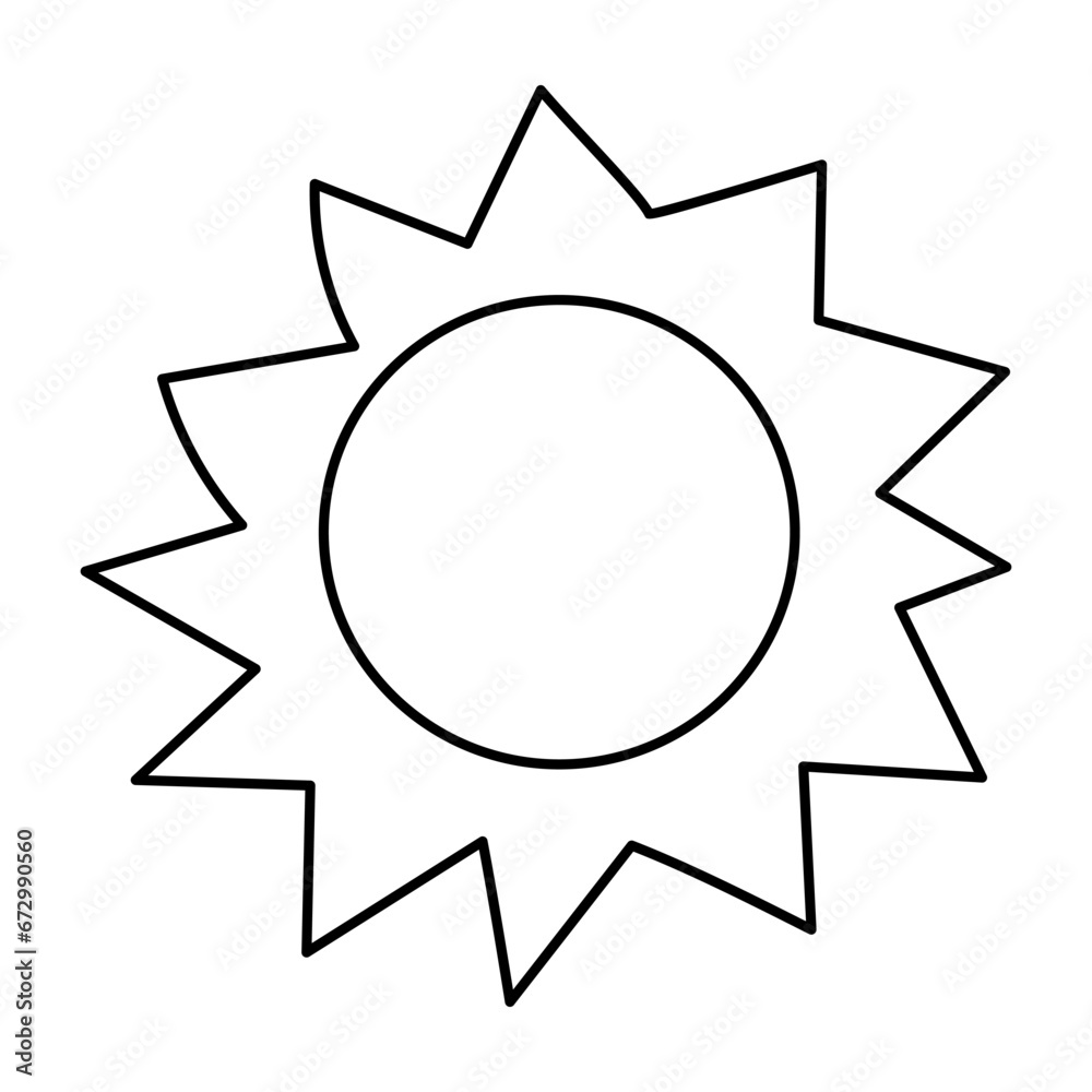 sun warm shine summer vacation line doodle