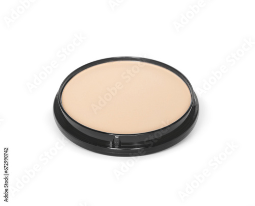 One face powder isolated on white. Makeup product