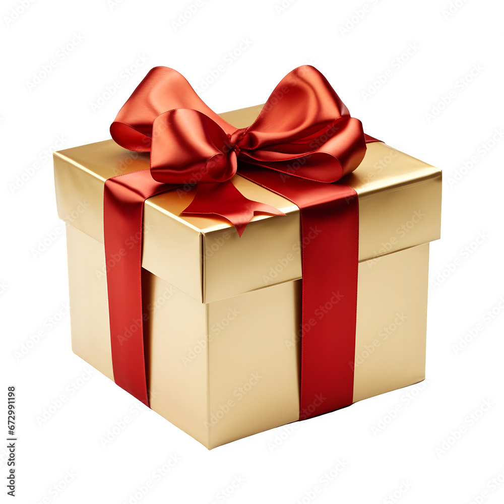 Fototapeta premium golden gift box transparent background