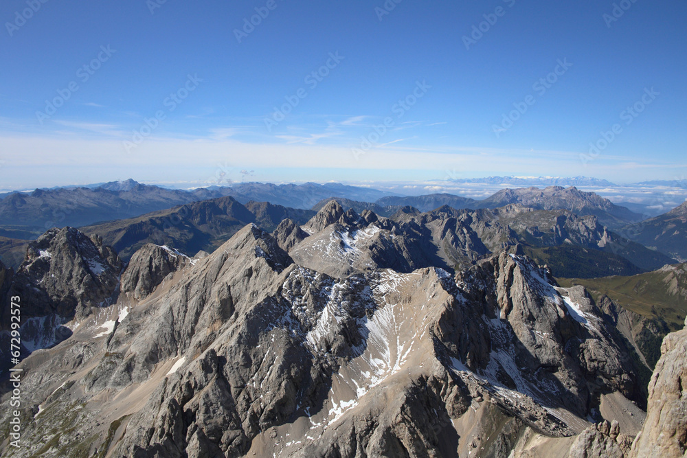 alpine landscape of Marmolada of Dolomites, Italy 
