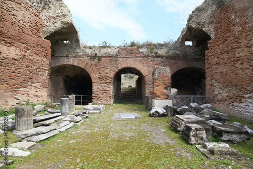 architecture of Flavian Amphitheatre of Pozzuoli, Italy 