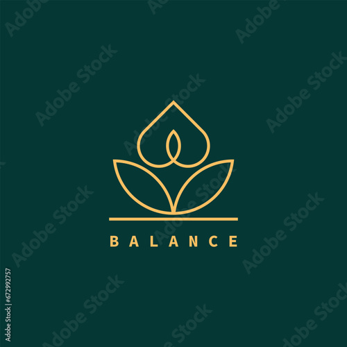 People balance symbol logo vector suitable for yoga logo, spa, beauty, health, massage and more other symbol.