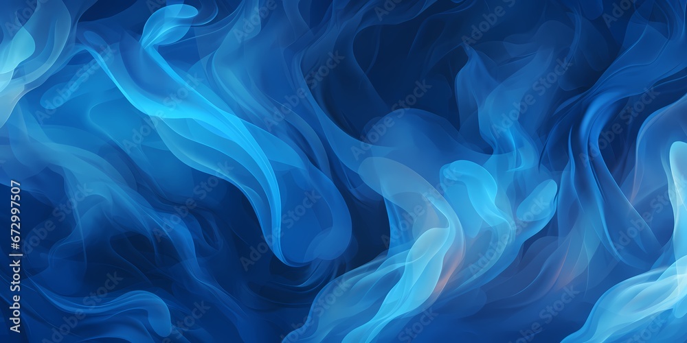 Fototapeta premium Blue fluid smoke abstract web background - generative ai