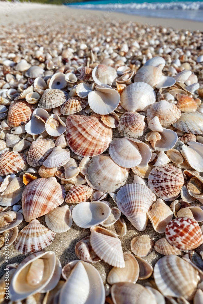 Seashells on a beach