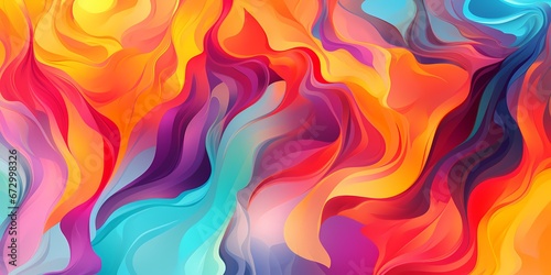 Colorful fluid smoke abstract web background - generative ai