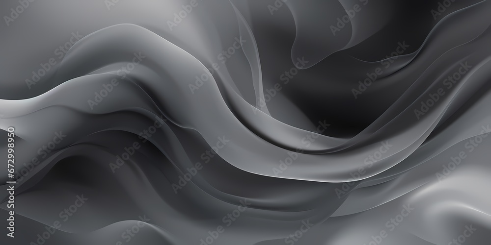 Fototapeta premium Gray fluid smoke abstract web background - generative ai
