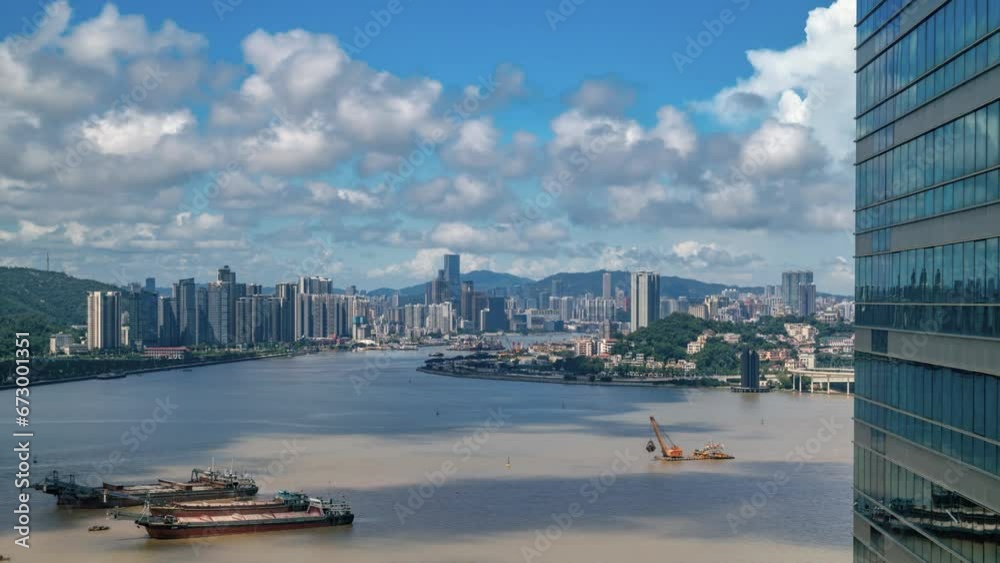Delayed Shooting of Urban Landscape in Macau, China Delayed Shooting of Urban Landscape in Macau, China