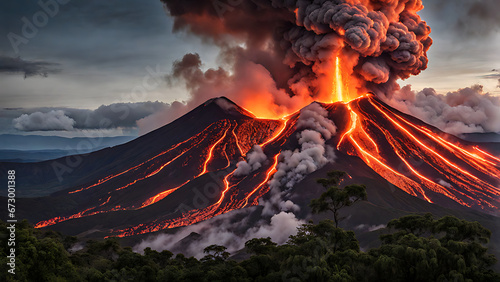 volcano erruption destroying the environment