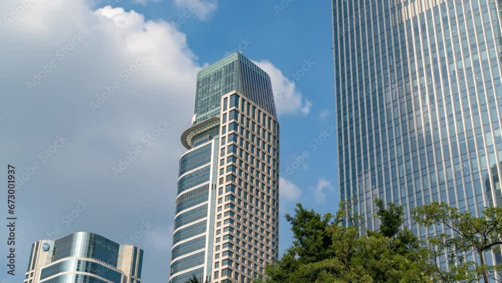 Delayed filming of skyscrapers in Guangzhou Financial Center.. Delayed filming of skyscrapers in Guangzhou Financial Center..