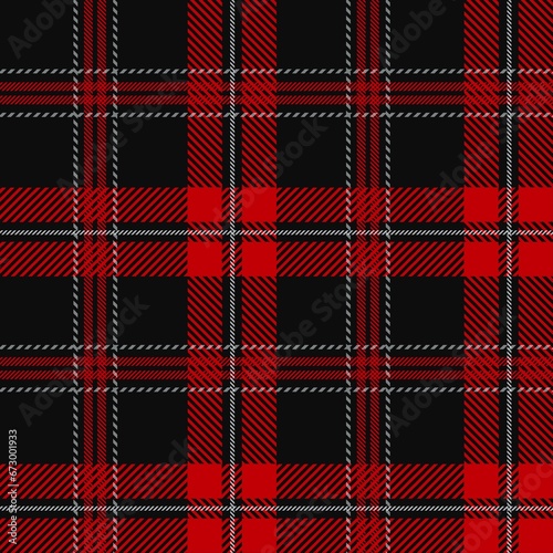 Tartan seamless pattern, red and black can be used in fashion decoration design. Bedding, curtains, tablecloths 