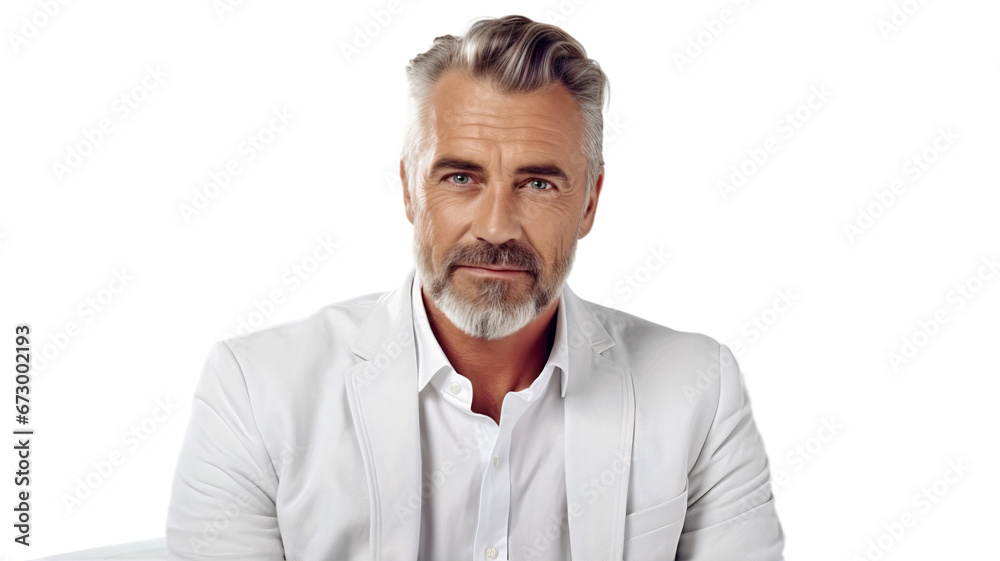 Portrait of a middle-aged businessman looking at camera isolated on transparent background Portrait of a middle-aged businessman looking at camera isolated on transparent background