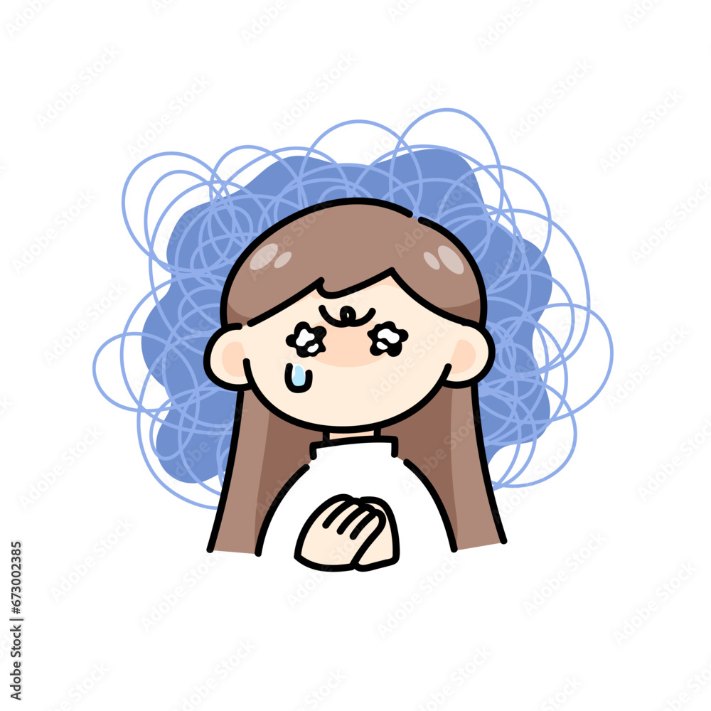 精神的に追い込まれている若い女性 精神的に追い込まれている若い女性
