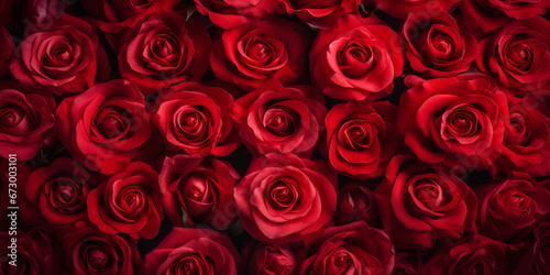 A bouquet of bright red roses with images of marriage and love . Symbol of Affection  Vibrant Red Roses in Marriage.