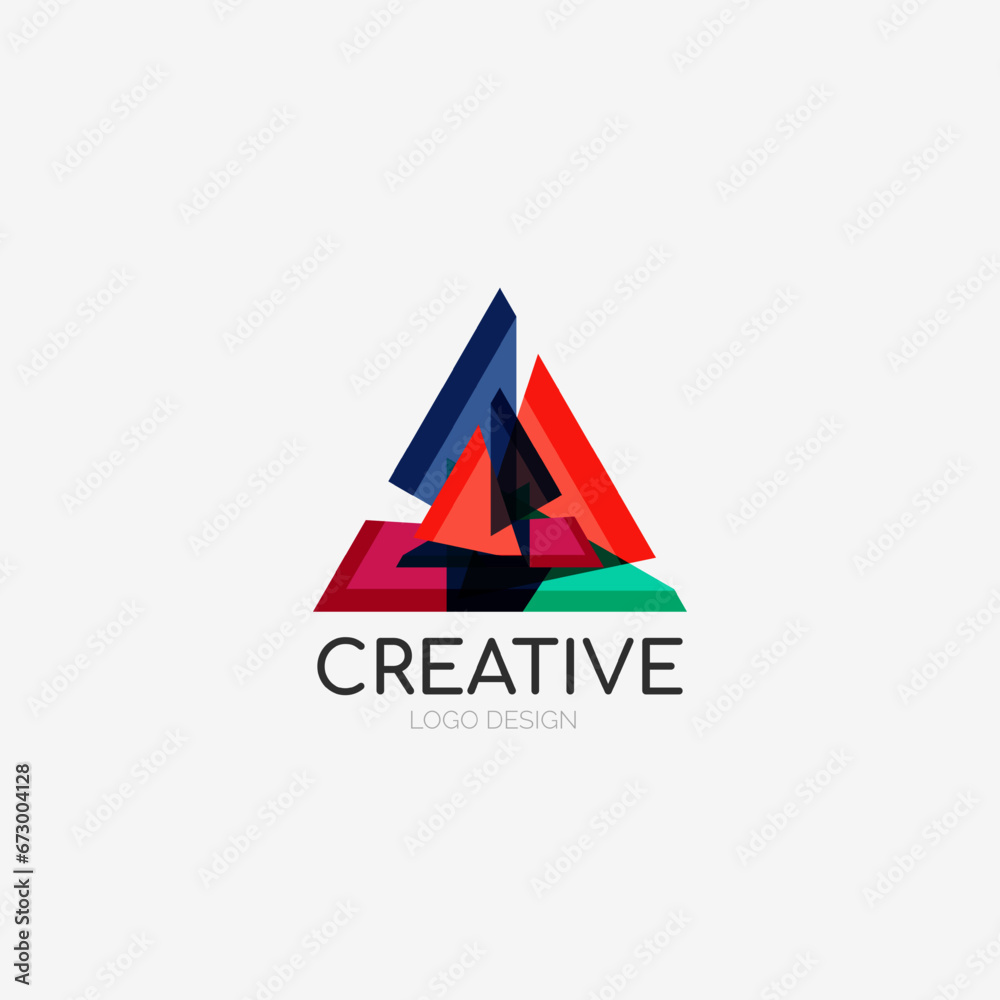 Triangle abstract logo, business emblem icon
