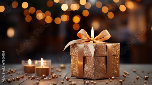 christmas gift with candles