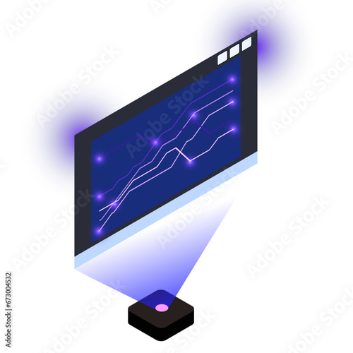 business graph on the screen and credit card and money chart graph