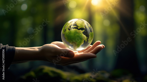 Nature's hands cradle the delicate sphere of our fragile earth