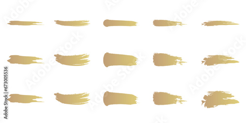 筆書きの線のセット　金　ゴールド