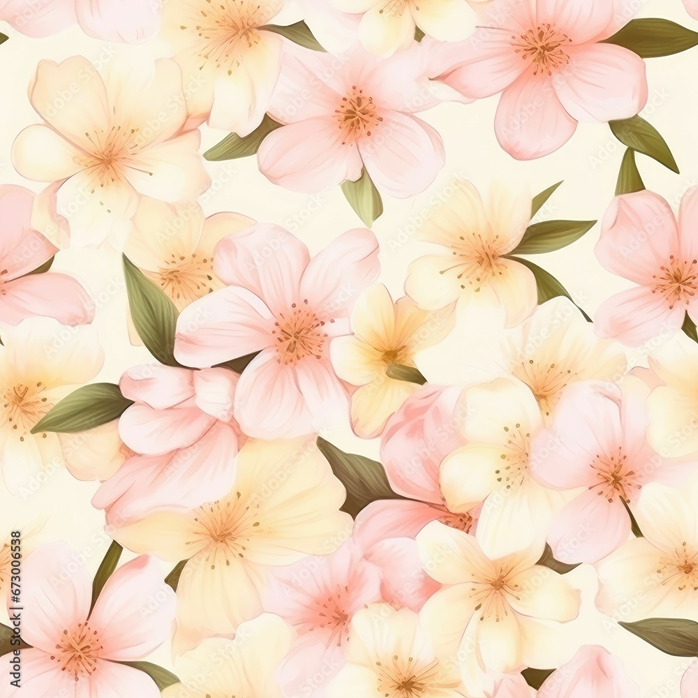 Obraz premium Natural Beauty in Art Cherry Blossom Textile Designs