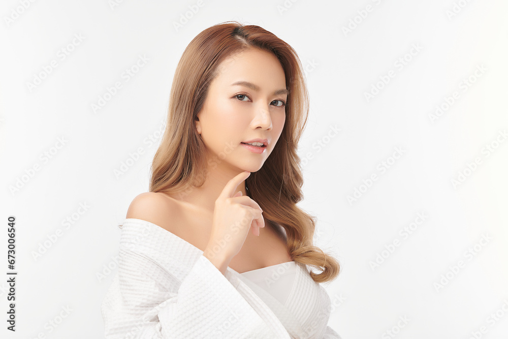 Beautiful young asian woman with clean fresh skin on white background, Face care, Facial treatment, Cosmetology, beauty and spa, Asian women portrait. Beautiful young asian woman with clean fresh skin on white background, Face care, Facial treatment, Cosmetology, beauty and spa, Asian women portrait.