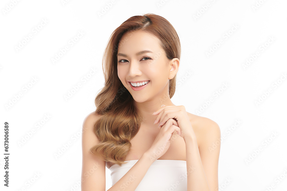 Beautiful young asian woman with clean fresh skin on white background, Face care, Facial treatment, Cosmetology, beauty and spa, Asian women portrait. Beautiful young asian woman with clean fresh skin on white background, Face care, Facial treatment, Cosmetology, beauty and spa, Asian women portrait.