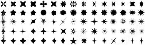 Set of sparkles star icons. Christmas black star icon. Modern simple stars collection. Bright firework .Light icon set. Flash shine sparkle icon glare blink star.