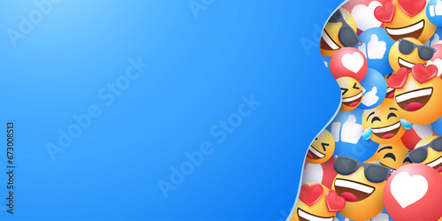 social media 3d emoji background illustration