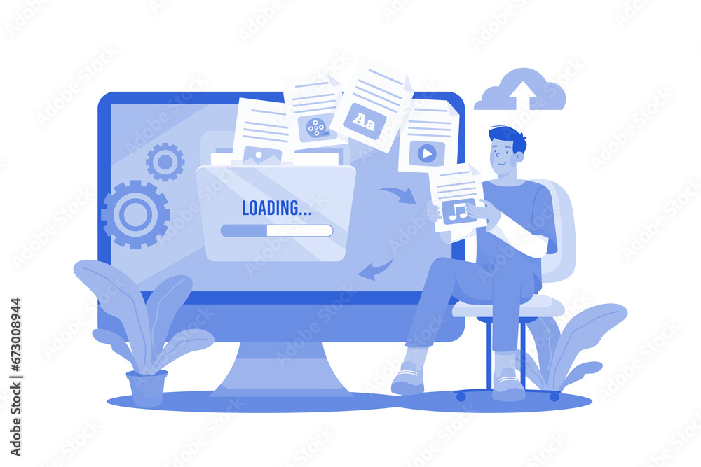 Data Transfer Illustration concept on white background
