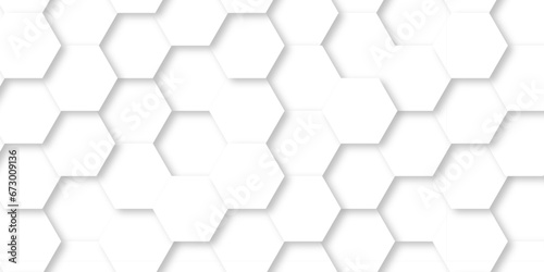 White Hexagonal Background. Luxury honeycomb grid White Pattern. Vector Illustration. 3D Futuristic abstract honeycomb mosaic white background. geometric mesh cell texture.