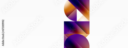 Serene gradient template. Circles and triangles mingle in minimalist perfection. Gentle fusion of forms and hues creates balanced yet captivating backdrop, embodying modern sophistication