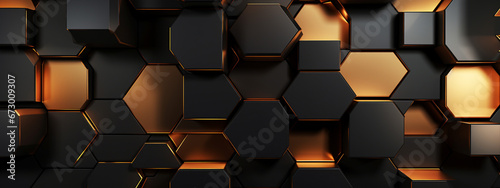 Abstract Futuristic Luxurious Hexagon 3D Shape Texture Wall