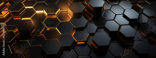 Abstract Futuristic Luxurious Hexagon 3D Shape Texture Wall