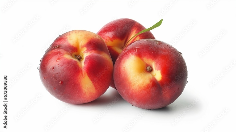 AI generated illustration of nectarines isolated on a white background