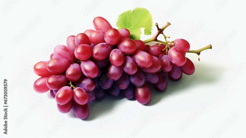 AI generated illustration of red grapes isolated on a white background AI generated illustration of red grapes isolated on a white background