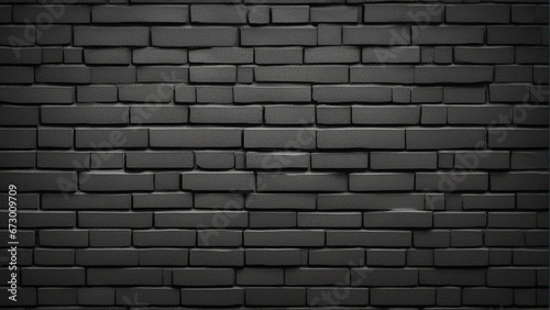 AI generated illustration of a black brick wall texture