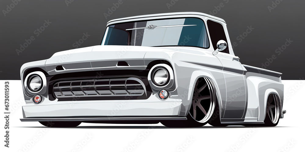 illustration of muscle truck,, muscle car vector design - obrazy, fototapety, plakaty 