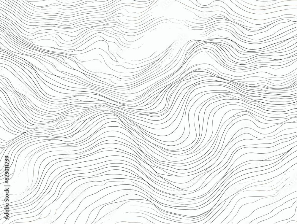 Drawing of contour line like map geological abstract background. illustration separated, sweeping overdrawn lines.