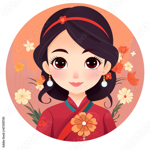 chinese girl in chinese dress