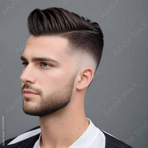 Man with short haircut