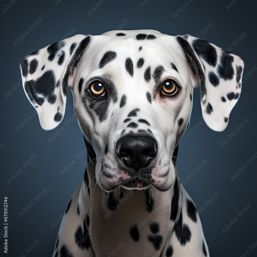 Dalmatian Close-Up Artistic Style Artwork Close-Up Shot Cute Puppy Dog Dalmatian Close-Up Artistic Style Artwork Close-Up Shot Cute Puppy Dog