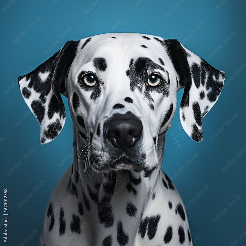 Dalmatian Close-Up Artistic Style Artwork Close-Up Shot Cute Puppy Dog Dalmatian Close-Up Artistic Style Artwork Close-Up Shot Cute Puppy Dog